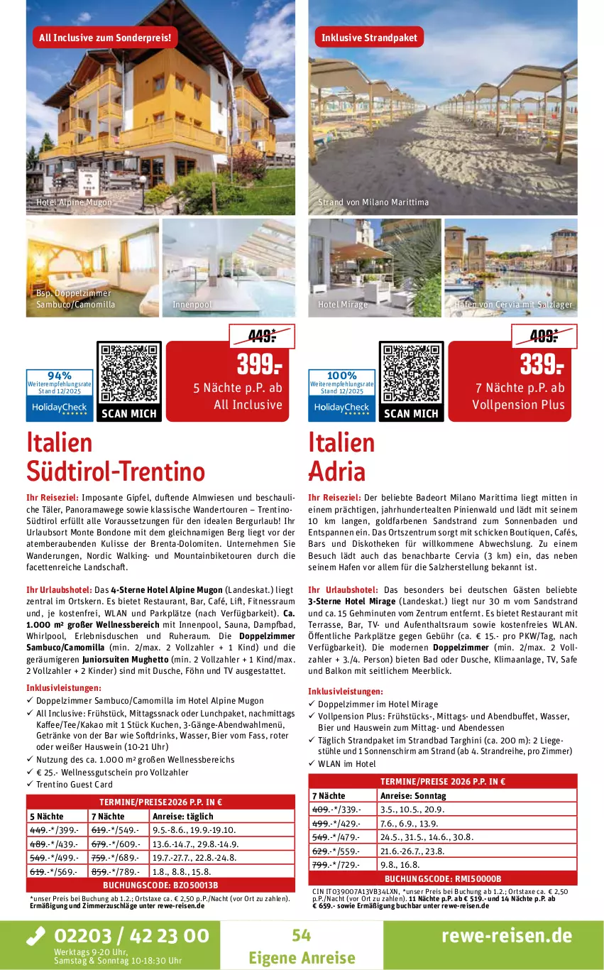 Aktueller Prospekt Rewe Reisen - Reiseprospekt - von 19.12.2025 bis 30.01.2026 - strona 54 - produkty: axe, Bad, bier, buch, cin, deo, drink, drinks, dusche, eis, getränk, getränke, gutschein, HP, inklusivleistungen, innenpool, kaffee, kakao, Kinder, kuchen, Liege, Liegestühl, Mode, monte, Mountainbike, pool, rama, reis, Ria, rum, salz, SANTE, snack, sonnenschirm, Stühl, tee, Ti, uhr, wasser, wein, wellnessbereich, Whirlpool