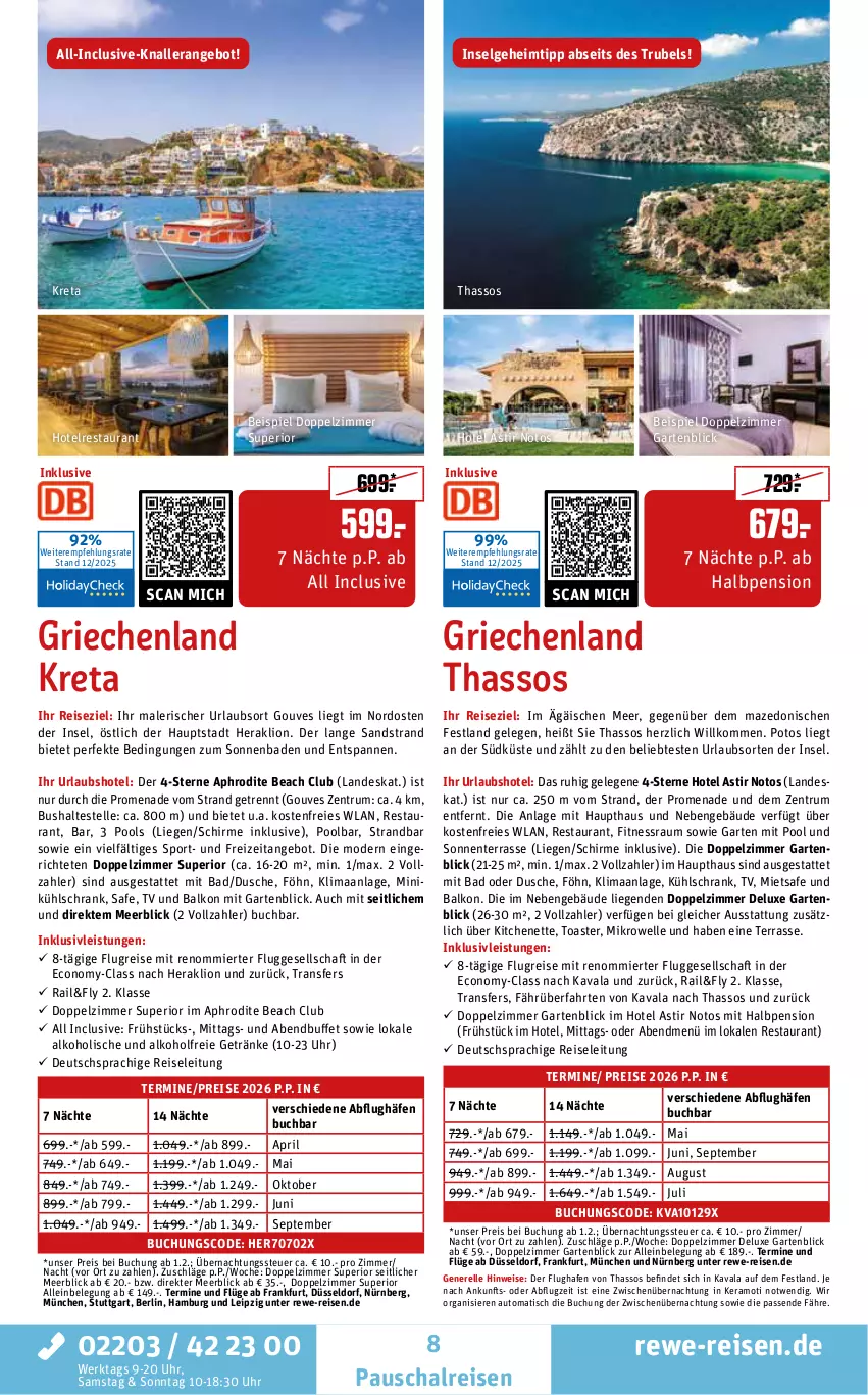 Aktueller Prospekt Rewe Reisen - Reiseprospekt - von 19.12.2025 bis 30.01.2026 - strona 8 - produkty: alkohol, alkoholfreie getränke, angebot, asti, auto, Bad, buch, deutschsprachige reiseleitung, dusche, eis, elle, ente, Garten, getränk, getränke, inklusivleistungen, kühlschrank, LG, Liege, lion, mikrowelle, Mode, pool, pril, reis, rel, rum, Schal, schirme, Schrank, Sport, Ti, tisch, toast, toaster, uhr