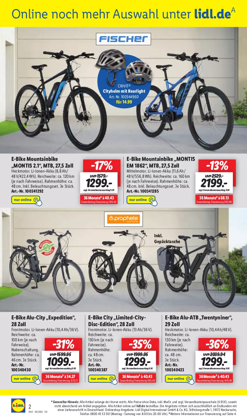 Aktueller Prospekt Lidl - Aktionsprospekt - von 25.07 bis 30.07.2022 - strona 50 - produkty: akku, angebot, angebote, beleuchtung, crivit, E-Bike, eis, elle, Mountainbike, ndk, reis, rel, rwe, Schal, Schale, Tasche, telefon, Ti, uhr