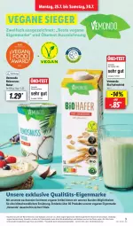 Gazetka promocyjna Lidl - Aktionsprospekt - Gazetka - ważna od 30.07 do 30.07.2022 - strona 9 - produkty: auer, Bau, bio, decke, drink, hafer, Haferdrink, kokos, kokosnuss, mac, natur, nuss, Palette, Ti, usb