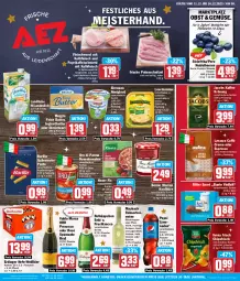 Gazetka promocyjna Aez - Prospekte - Gazetka - ważna od 16.12 do 16.12.2023 - strona 1 - produkty: alkohol, almighur, almighurt, barilla, Becher, beere, beeren, beutel, bier, bonne maman, brut, butter, caffè crema, chips, chipsfrisch, ecco, ehrmann, ehrmann almighurt, eis, erdinger, espresso, flasche, fleisch, fleischwurst, frucht, fruchtsecco, Funny Frisch, glasflasche, Hefe, heidelbeere, heidelbeeren, hofgut, italienische pasta, jacobs, joghur, joghurt, kaffee, Kalbfleisch, Käse, knorr, knorr fix, konfitüre, kuchen, landliebe, landmilch, lavazza, leerdammer, limo, limonade, limonaden, mam, maybach, meggle, Meister, milch, mit kalbfleisch, natur, nuss, obst, oder espresso, oro di parma, paprika, pasta, pepsi, Pfannkuchen, prosecco, puma, pute, putenschnitzel, rebsortenweine, reis, ritter, ritter sport, rotkäppchen, saft, salat, salate, Schal, Schale, schnittkäse, schnitzel, sekt, spitzenqualität, Sport, spumante, Streichzart, Ti, tomate, tomaten, valdo, wein, weine, wurst, ZTE