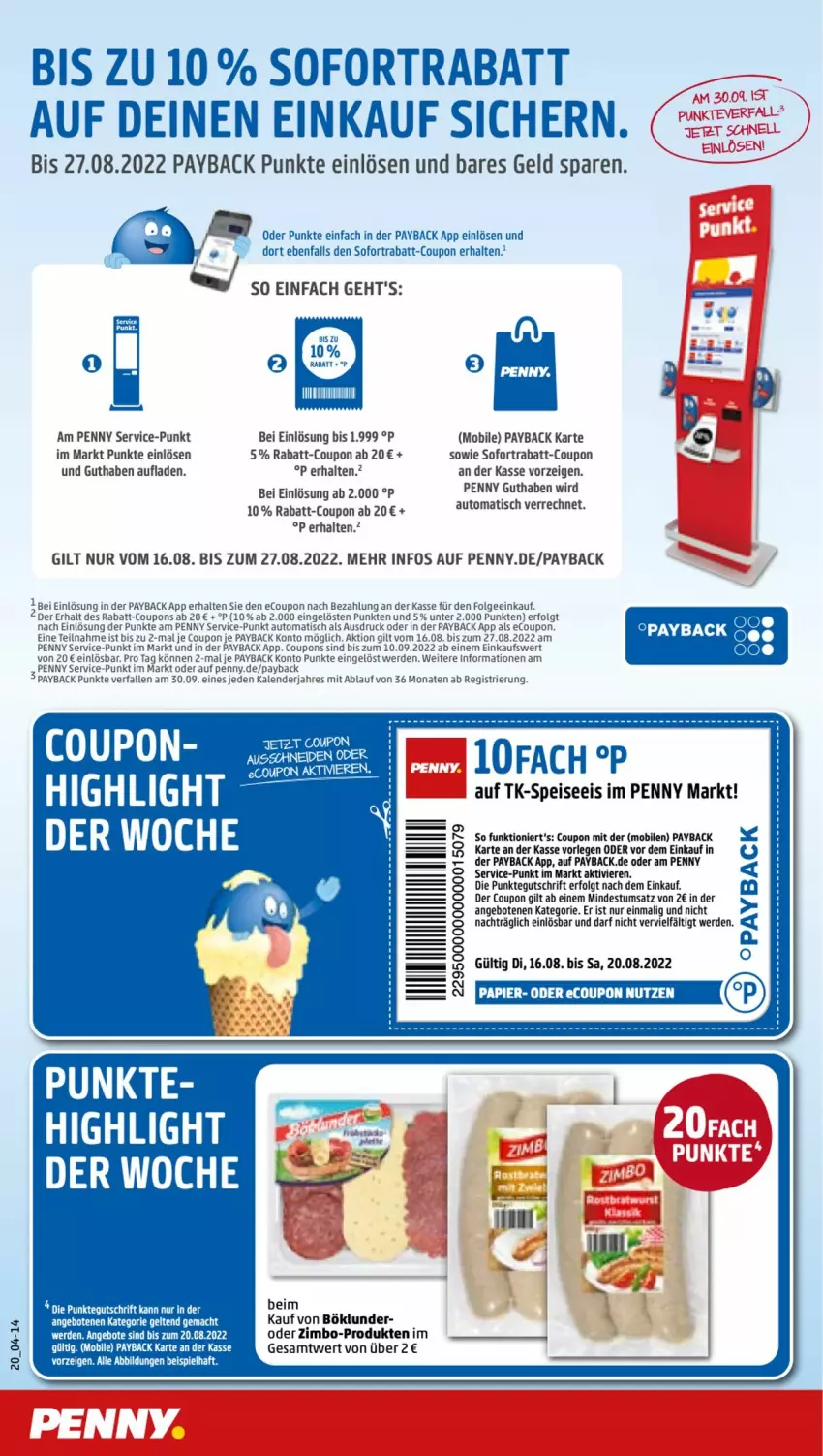 Aktueller Prospekt Penny - Prospekte - von 15.08 bis 20.08.2022 - strona 20 - produkty: angebot, angebote, auto, coupon, coupons, eier, eis, erde, LG, papier, payback, rabatt-coupon, sofortrabatt, tee, Ti, tisch, zimbo