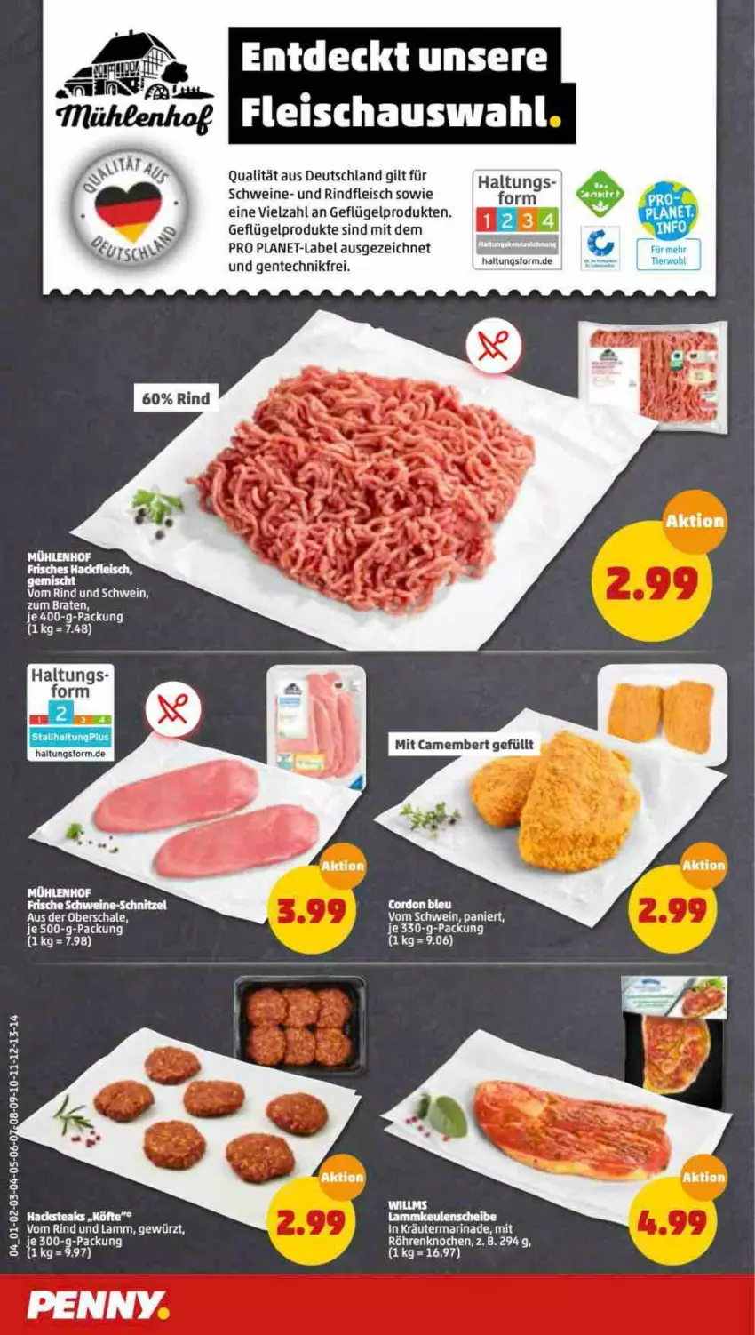 Aktueller Prospekt Penny - Prospekte - von 15.08 bis 20.08.2022 - strona 4 - produkty: braten, camembert, eis, ente, fleisch, Geflügel, geflügelprodukte sind mit dem, kräuter, lamm, rind, rindfleisch, Schal, Schale, schwein, schweine, wein, weine