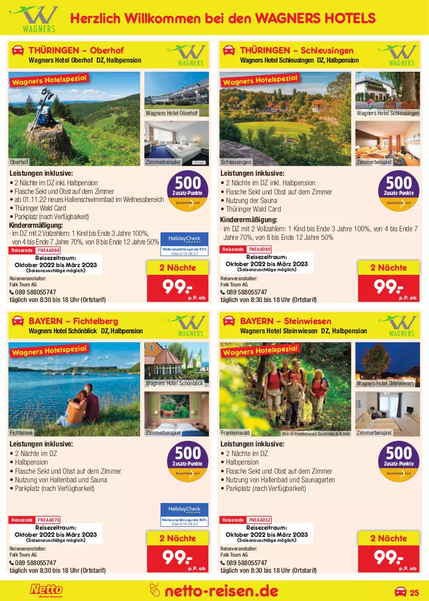 Aktueller Prospekt Netto Marken-Discount - Reise-Angebote September - von 01.09 bis 30.09.2022 - strona 25 - produkty: Bad, eis, flasche, Garten, Kinder, obst, reis, reiseveranstalter, ring, sekt, uhr, wagner, wagners, wellnessbereich, zimmerbeispiel