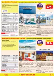 Gazetka promocyjna Netto Marken-Discount - Reise-Angebote September - Gazetka - ważna od 30.09 do 30.09.2022 - strona 19 - produkty: Alwa, aqua, asti, balkonkabine, bett, Betten, bier, Brei, brita, buch, cola, drink, drinks, dusche, eis, erde, fanta, fenster, Garten, getränk, getränke, gin, Glastür, kaffee, kreuzfahrten, kuchen, LG, limo, limonade, Metro, mineralwasser, Nordsee, pool, rama, reis, reiseveranstalter, reiseverlauf, rezept, säfte, tee, telefon, Ti, uhr, wasser, weihnachten, wein, weine, Whirlpool