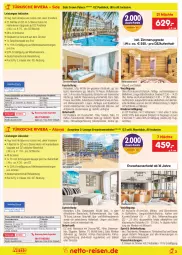 Gazetka promocyjna Netto Marken-Discount - Reise-Angebote September - Gazetka - ważna od 30.09 do 30.09.2022 - strona 3 - produkty: alkohol, alkoholische getränke, anreisetermine, Bad, bademäntel, buch, drink, drinks, dusche, eis, Gesichtsmaske, getränk, getränke, kaffee, Kinder, korb, küche, kuchen, Liege, Maske, obst, pool, reis, reiseveranstalter, rezept, slip, Slipper, snack, snacks, Sport, suppe, tee, telefon, Ti, tisch, tücher, uhr, wasser, wellnessbereich, zimmerbeispiel