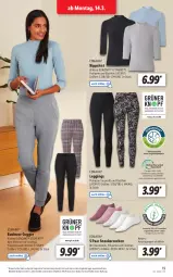 Gazetka promocyjna Lidl - Aktionsprospekt - Gazetka - ważna od 19.03 do 19.03.2022 - strona 19 - produkty: angebot, Bau, baumwolle, bio, bio-baumwolle, dell, ecovero, eis, elle, esmara, Germ, gin, leggings, lenzing, Mode, reis, shirt, sneaker, sneakersocken, socken, Ti, wolle, ZTE