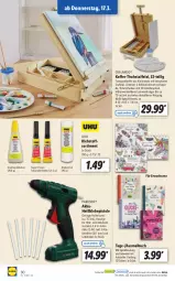 Gazetka promocyjna Lidl - Aktionsprospekt - Gazetka - ważna od 19.03 do 19.03.2022 - strona 30 - produkty: akku, buch, deka, eis, Elan, elle, Heißklebepistole, Holz, kleber, koffer, ladekabel, Malbuch, ndk, Parkside, Pinsel, rel, ring, Schal, Schale, Sport, stifte, teller, Ti, tisch, uhu, weck