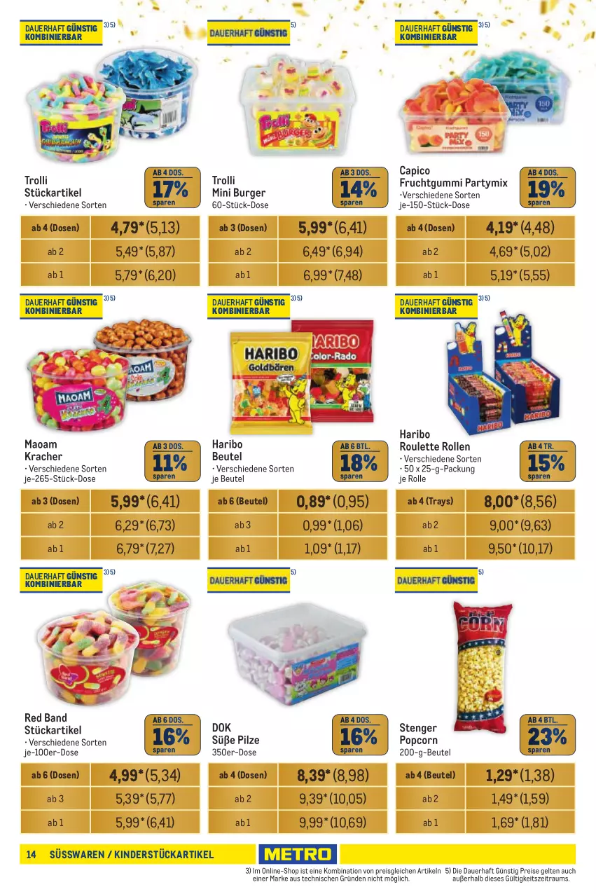 Aktueller Prospekt Metro - Händler Journal - von 19.09 bis 02.10.2024 - strona 14 - produkty: auer, beutel, burger, Cap, eis, frucht, fruchtgummi, haribo, Kinder, kracher, maoam, pilze, popcorn, reis, süsswaren, Ti, trolli