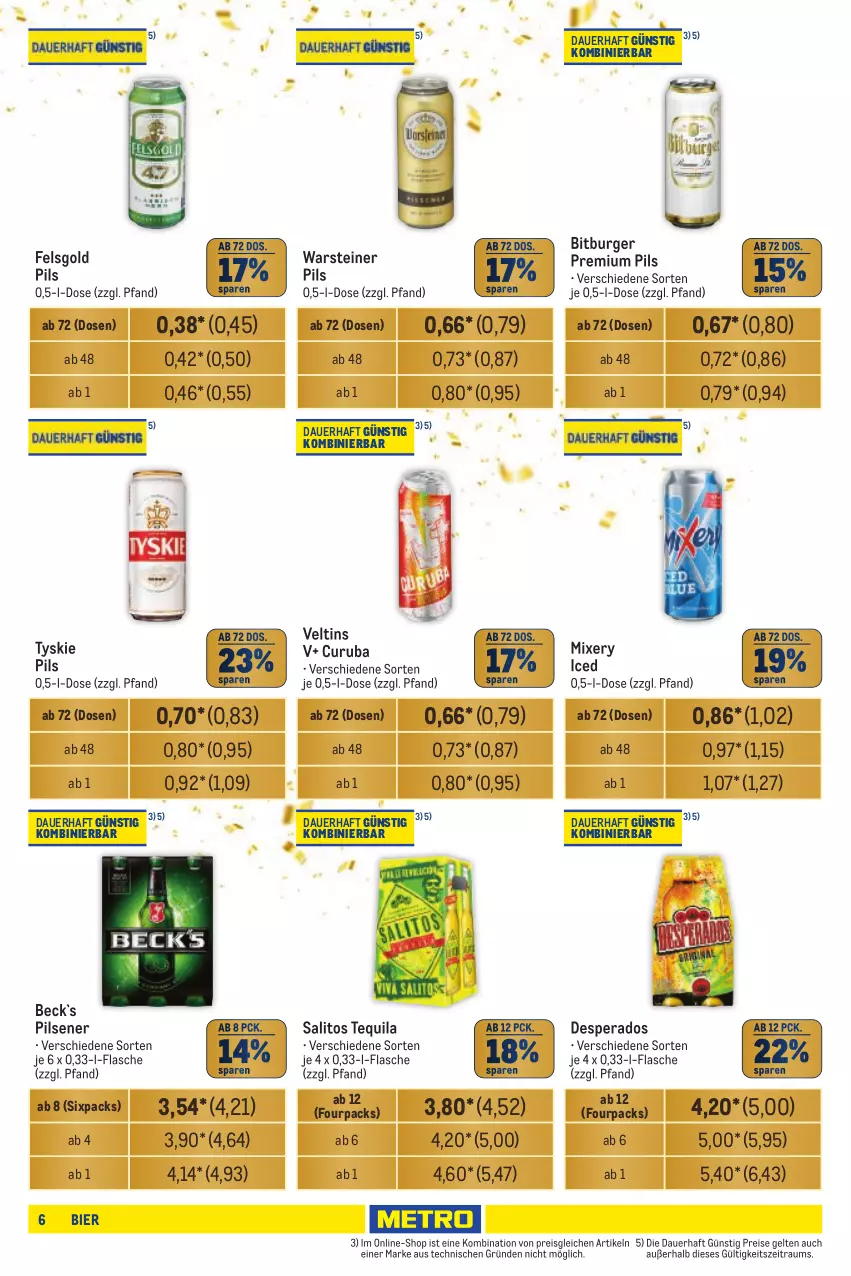 Aktueller Prospekt Metro - Händler Journal - von 19.09 bis 02.10.2024 - strona 6 - produkty: auer, bier, bitburger, burger, desperados, eis, flasche, Mixer, mixery, pils, pilsener, premium pils, reis, steiner, tequila, Ti, tyskie, veltins, warsteiner