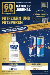 Gazetka promocyjna Metro - Händler Journal - Gazetka - ważna od 02.10 do 02.10.2024 - strona 1 - produkty: Absolut Vodka, angebot, angebote, drink, elle, energy drink, flasche, getränk, getränke, Metro, Palette, red bull, Ti, vodka