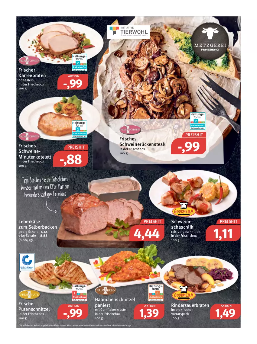 Aktueller Prospekt Feneberg - Prospekte - von 17.03 bis 19.03.2022 - strona 2 - produkty: auer, braten, eis, elle, flakes, fleisch, garnier, Hähnchenschnitzel, Käse, kotelett, leberkäs, leberkäse, Ofen, pute, putenschnitzel, reis, rind, rinder, Rückensteak, saft, Schal, Schale, schnitten, schnitzel, schwein, schweine, schweinerücken, steak, Ti, tisch, wasser, wein, weine, wurst