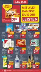Gazetka promocyjna Aldi Nord - Von Montag - Gazetka - ważna od 27.01 do 27.01.2024 - strona 30 - produkty: aldi, asti, bitburger, burger, cola, creme, Dr. Oetker, eis, elle, ferrero, flasche, frucht, fruchtsaft, getränk, gin, haselnuss, karamell, Kinder, knoppers, licor, licor 43, likör, lorenz, mac, Nougatcreme, nuss, pfanne, Pfanner, pils, premium pils, pudding, reis, saft, saltletts, schoko, schokolade, storck, teller, Ti, toffifee, vodka, wodka, ZTE, zucker