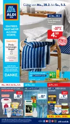 Gazetka promocyjna AldiSud - ALDI Aktuell - Gazetka - ważna od 05.03 do 05.03.2022 - strona 1 - produkty: aldi, angebot, auto, bier, duschtuch, eis, ente, Garten, gin, handtücher, körperpflege, milch, Raffinade Zucker, reis, resa, Ti, tuc, tücher, zucker