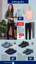 Gazetka promocyjna AldiSud - ALDI Aktuell - Gazetka - ważna od 05.03 do 05.03.2022 - strona 16 - produkty: aldi, Bau, baumwolle, decksohle, dell, elle, Freizeitschuhe, Hausschuhe, hose, Hylo, Mode, natur, Pullover, Ria, schuhe, Sport, Ti, wolle