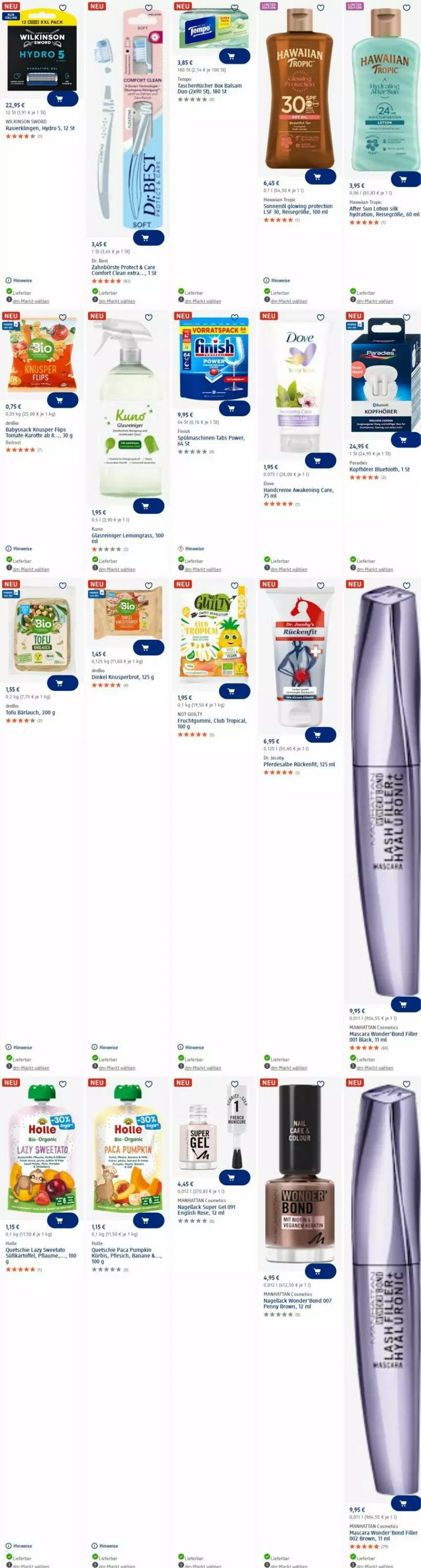 Aktueller Prospekt Dm Drogerie - Prospekte - von 07.07 bis 16.07.2025 - strona 17 - produkty: ACC, balsam, banane, bier, bio, brot, bürste, creme, eis, elle, erde, frucht, fruchtgummi, Glasreiniger, handcreme, harman, kartoffel, kopfhörer, Kürbis, lack, Mascara, Nagellack, pfirsich, pflaume, reiniger, reis, snack, spülmaschinen, Tasche, taschen, taschentücher, Ti, Tofu, tücher, wilkinson, zahnbürste