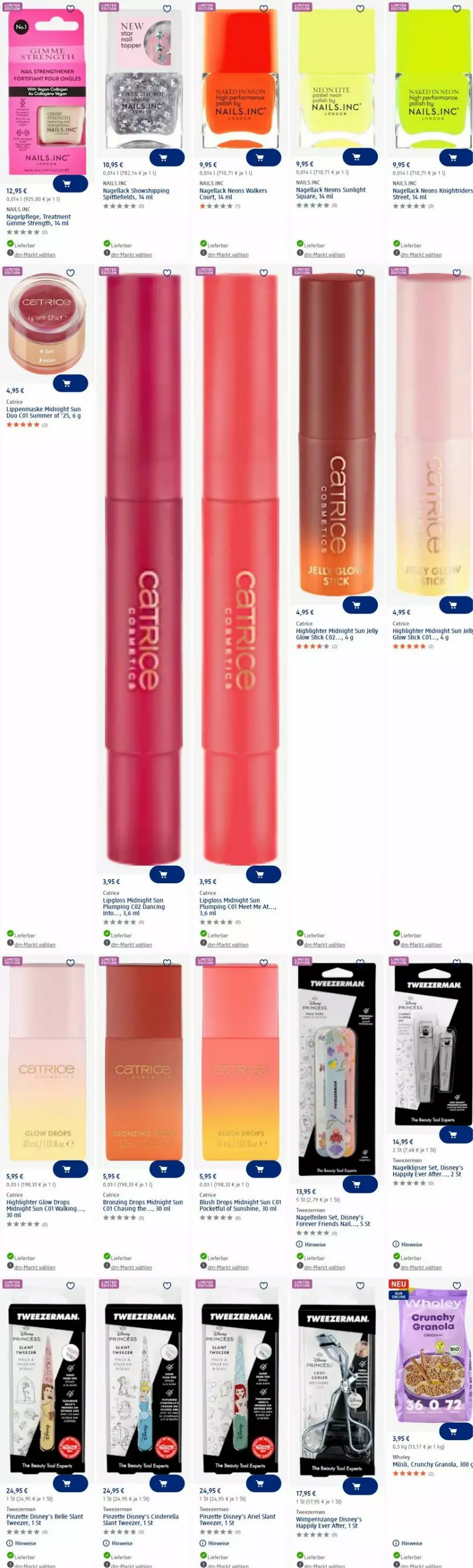 Aktueller Prospekt Dm Drogerie - Prospekte - von 07.07 bis 16.07.2025 - strona 19 - produkty: ariel, bier, cin, disney, eier, eis, elle, lack, Lipgloss, Maske, müsli, Nagelfeile, Nagellack, Pinzette, rel, Sunlight, sunshine, Ti, topper