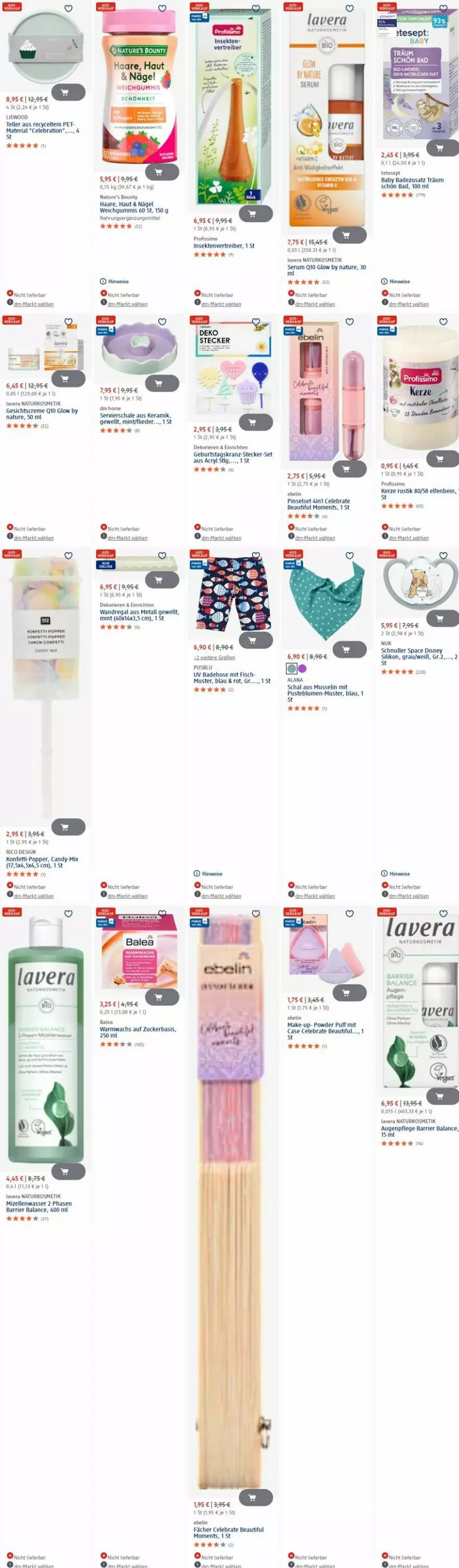 Aktueller Prospekt Dm Drogerie - Prospekte - von 07.07 bis 16.07.2025 - strona 5 - produkty: arla, Augenpflege, Bad, Badehose, bio, blume, blumen, bounty, creme, disney, eis, elle, fisch, flieder, Gesichtscreme, Hefe, hose, kerze, kosmetik, Kranz, lavera, Make-up, mint, mizellen, natur, naturkosmetik, nuk, Pinsel, Pinselset, Popp, Q10, regal, Ria, Schal, Schale, sekt, sim, tee, teller, Ti, uhu, usb, wandregal, Warmwachs, wasser, zucker
