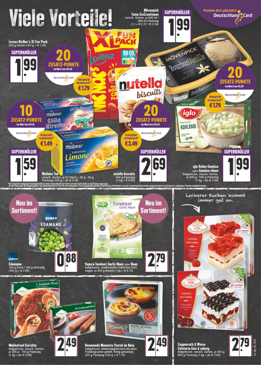 Aktueller Prospekt E Center - Angebote der Woche - von 07.03 bis 12.03.2022 - strona 13 - produkty: beutel, blätterteig, brot, coppenrath, creme, deutschlandcard, eis, elle, erde, geback, iglo, kuchen, mam, Meßmer, mövenpick, pizza, pudding, rahm-gemüse, SANTE, tee, tesa, Ti, Törtchen