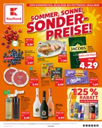 Gazetka promocyjna Kaufland - Gazetka - ważna od 08.06 do 08.06.2022 - strona 1 - produkty: alkohol, angebot, angebote, beere, beeren, beutel, bree, drink, drinks, eis, filet, fürst von metternich, gewürz, heidelbeere, heidelbeeren, jacobs, jacobs krönung, kirsch, kirsche, kirschen, küche, maggi, maggi fix, Mett, metternich, milka, milka schokolade, purland, qualitätswein, rotwein, saft, salami, Schal, Schale, schoko, schokolade, schwein, schweine, schweinefilet, sekt, spargel, Spezi, Ti, wein, weine, Weißwein, wiltmann, ZTE