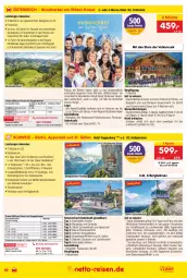 Gazetka promocyjna Netto Marken-Discount - Reise-Angebote Juli - Gazetka - ważna od 31.07 do 31.07.2023 - strona 22 - produkty: anreisetermine, appenzeller, auer, auto, axe, Bad, Bau, Bauer, Beba, Brei, buch, dusche, eis, elle, Germ, getränk, getränke, individuelle abreise, Kaiser, leine, natur, reis, reiseveranstalter, reiseverlauf, rezept, sessel, Ti, tisch, uhr, wasser, Wild, Zelt