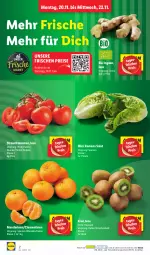 Gazetka promocyjna Lidl - Aktionsprospekt - Gazetka - ważna od 25.11 do 25.11.2023 - strona 2 - produkty: bio, clementinen, eis, ingwer, kiwi, LG, mandarine, mandarinen, ndk, Rauch, reis, salat, Schal, Schale, strauchtomaten, Ti, tomate, tomaten
