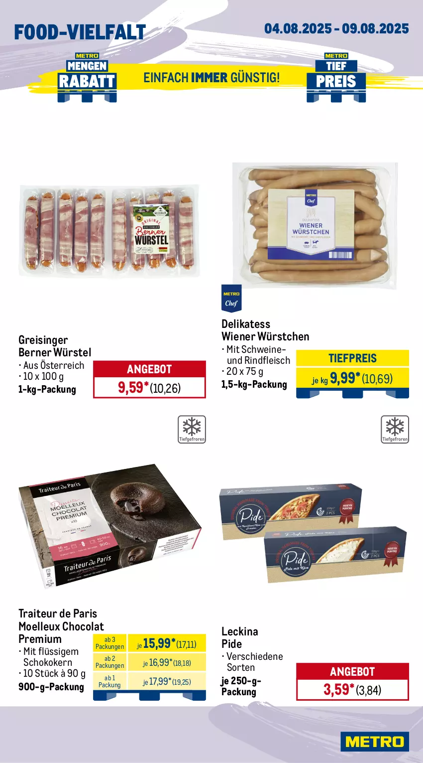 Aktueller Prospekt Metro - Wochen-Angebote - von 04.08 bis 09.08.2025 - strona 10 - produkty: angebot, bertolli, beutel, cola, corny, eintöpfe, eis, elle, erasco, flasche, fleisch, gin, haribo, müsli, olive, oliven, olivenöl, olivenöl extra, reis, riegel, rind, rindfleisch, schoko, schwein, schweine, Ti, tiefpreis, wein, weine, wiener, wiener würstchen, würstchen