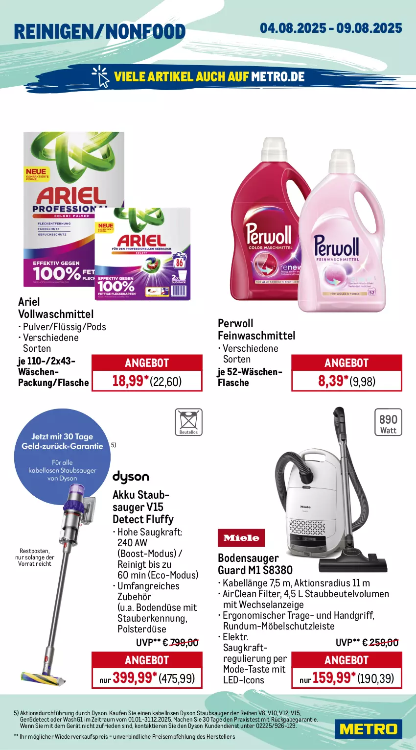 Aktueller Prospekt Metro - Wochen-Angebote - von 04.08 bis 09.08.2025 - strona 17 - produkty: akku, angebot, ariel, beere, beeren, beutel, Blüte, bodensauger, brut, champagne, chardonnay, Côtes de Provence, cuvée, Dyson, eis, Elan, elle, erdbeere, erdbeeren, feinwaschmittel, flasche, frucht, früchte, früchten, getränk, getränke, himbeer, himbeere, himbeeren, kraft, kräuter, kräutern, lachs, lavendel, mac, Metro, möbel, Mode, Nuance, Palette, perwoll, Pinot, pinot noir, Pods, reis, rel, ring, staubbeutel, staubsauger, teller, Ti, Tiere, vollwaschmittel, vorspeise, waschmittel, wein