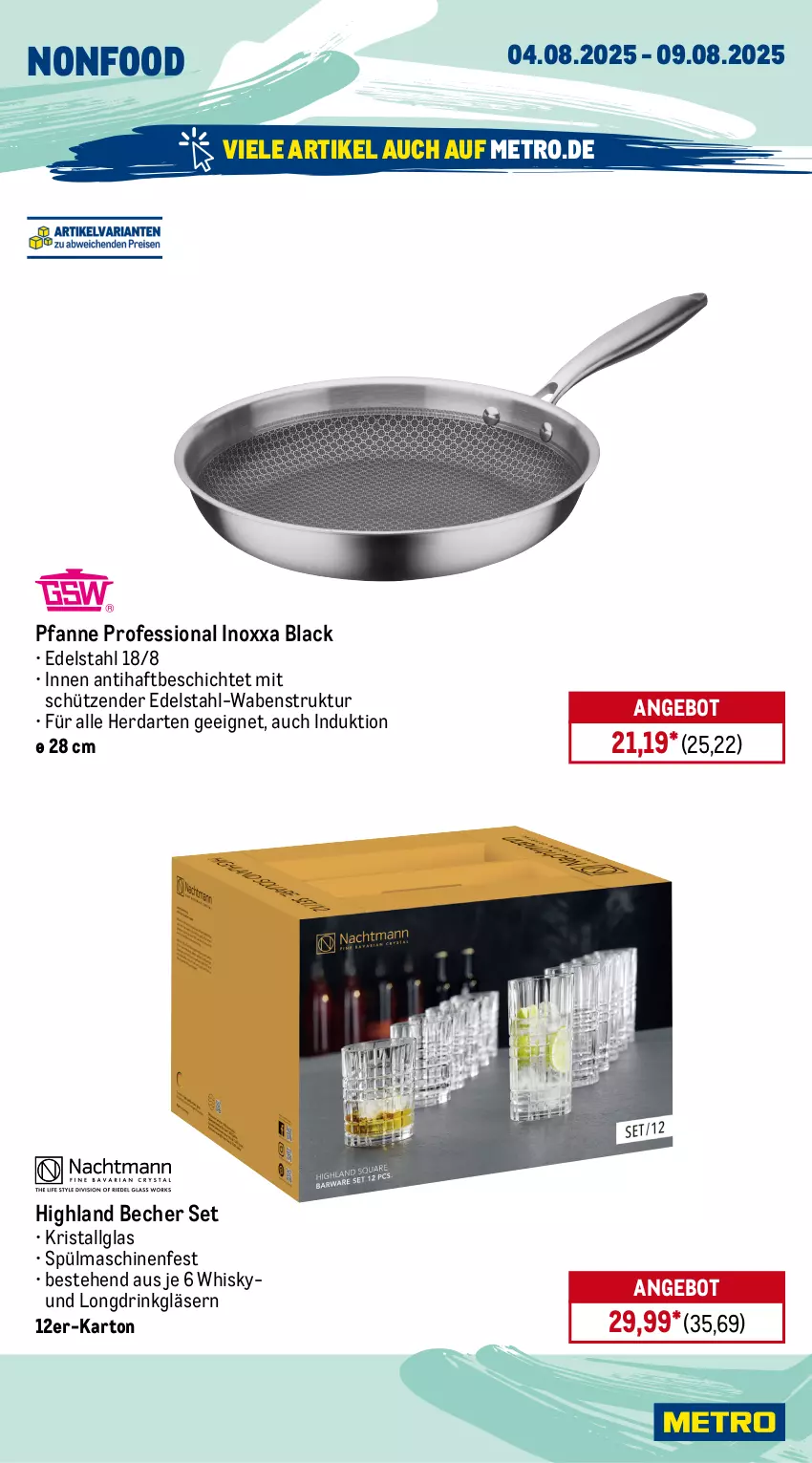 Aktueller Prospekt Metro - Wochen-Angebote - von 04.08 bis 09.08.2025 - strona 22 - produkty: angebot, auto, Becher, beispielabbildung, briketts, drink, edelstahl, eis, erde, garnitur, Gläser, grill, grillholzkohle, herdarten, Holz, holzkohle, lack, LG, Metro, pfanne, sac, Schütze, spülmaschinen, Stühl, Ti, tisch, whisky, Zelt
