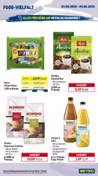 Gazetka promocyjna Metro - Wochen-Angebote - Gazetka - ważna od 09.08 do 09.08.2025 - strona 12 - produkty: Alwa, angebot, becks, beutel, bohne, bourbon, espresso, flasche, gerolsteine, gerolsteiner, getränk, getränke, Hohes C, jim beam, kaffee, mars, melitta, Metro, mineralwasser, orange, orangen, orangensaft, Palette, röstkaffee, saft, steiner, Ti, wasser, whisky