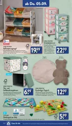 Gazetka promocyjna Aldi Nord - Von Montag - Gazetka - ważna od 07.09 do 07.09.2024 - strona 24 - produkty: aufbewahrungsbox, dell, elle, ente, gin, Holz, Kinder, Kinderspiel, latte, Mode, regal, Ria, schubladen, Schubladenturm, teppich, Ti, ZTE