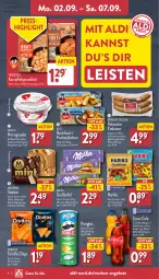 Gazetka promocyjna Aldi Nord - Von Montag - Gazetka - ważna od 07.09 do 07.09.2024 - strona 6 - produkty: aldi, angebot, angebote, apfel, auer, aus der tiefkühlung, backfisch, Becher, beutel, chips, coca-cola, cola, Doritos, eis, elle, fisch, fischstäbchen, flasche, gewürz, Gewürzgurke, gin, gurke, haribo, hering, Herings, iglo, kartoffel, krakauer, magnum, milka, pringles, reis, ring, salat, Spezi, stieleis, teller, Ti, tortilla, zucker, zwiebel