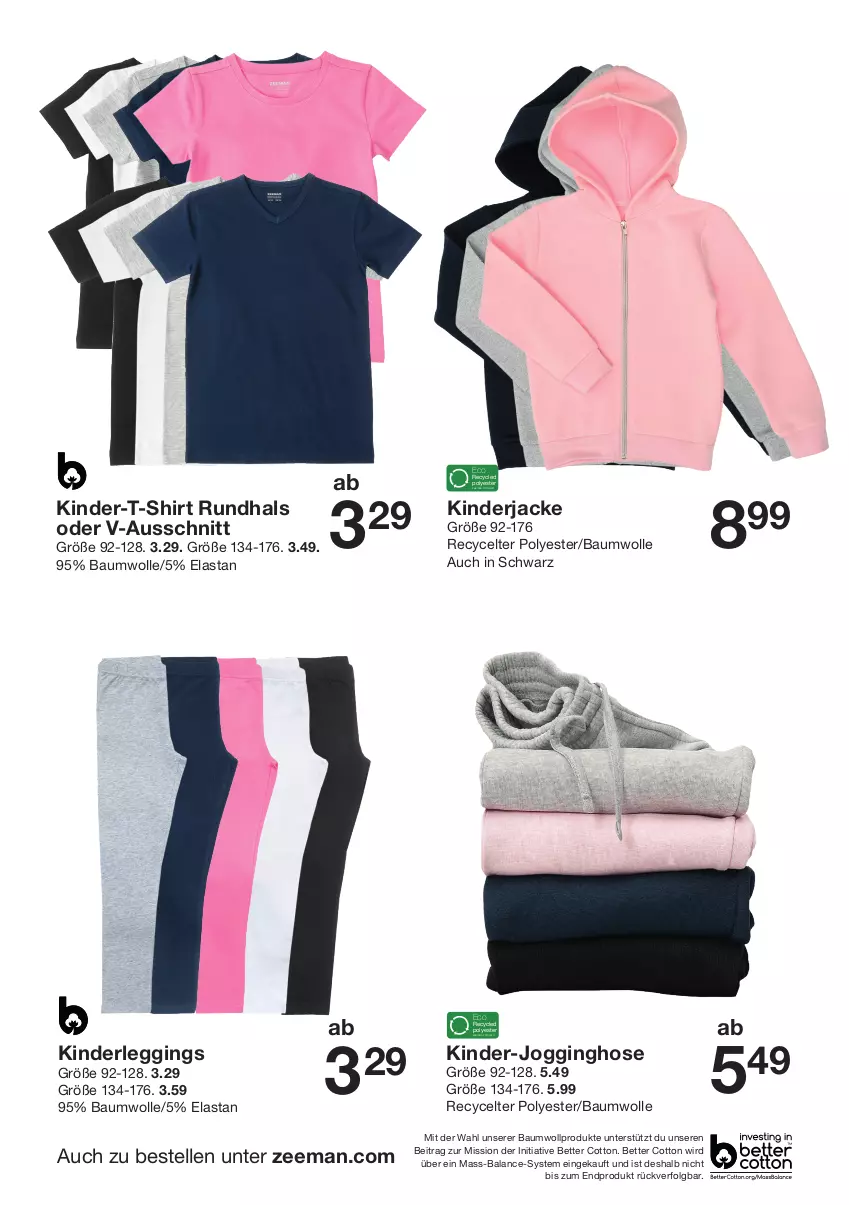 Aktueller Prospekt Zeeman - Prospekte - von 02.03 bis 15.03.2024 - strona 12 - produkty: Bau, baumwolle, bett, elle, gin, hose, Jacke, Jogginghose, Kinder, Kinder-T-Shirt, leggings, LG, shirt, T-Shirt, Ti, wolle