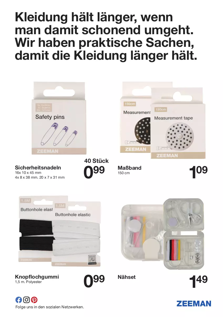 Aktueller Prospekt Zeeman - Prospekte - von 02.03 bis 15.03.2024 - strona 15 - produkty: kleid, Kleidung, LG, Nähset, sac, Ti, tisch