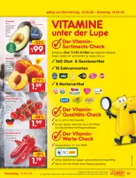 Gazetka promocyjna Netto Marken-Discount - Filial-Angebote - Gazetka - ważna od 14.05 do 14.05.2022 - strona 35 - produkty: angebot, asti, avocado, beutel, bio, decke, fenster, lebensmittel, obst, paprika, paprika rot, pfirsich, pfirsiche, rispentomaten, Schal, Schale, Spitzpaprika, Ti, tomate, tomaten, vita, Vitamine, ZTE
