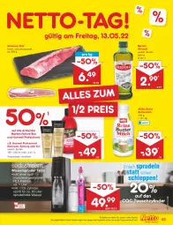 Gazetka promocyjna Netto Marken-Discount - Filial-Angebote - Gazetka - ważna od 14.05 do 14.05.2022 - strona 43 - produkty: angebot, bertolli, butter, buttermilch, eis, filet, flasche, milch, Müller, natur, nature box, olive, oliven, olivenöl, pet-flasche, reine buttermilch, reis, rwe, schwein, schweine, schweine-filet, shampoo, Sprudel, spülmaschinen, spülung, Ti, wasser, wassersprudler, wein, weine, ZTE