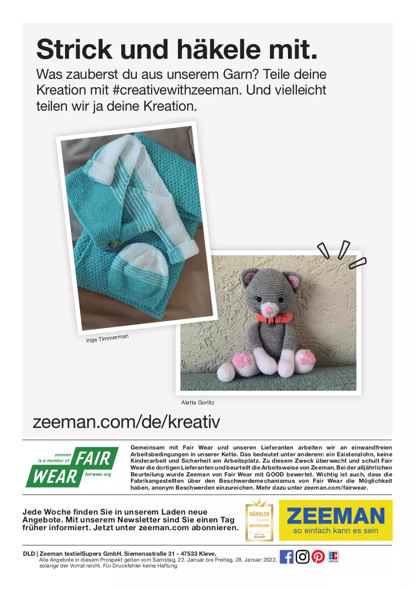 Aktueller Prospekt Zeeman - Prospekte - von 22.01 bis 28.01.2022 - strona 13 - produkty: angebot, angebote, eis, elle, erde, Kette, Kinder, rwe, siemens, Ti, weck