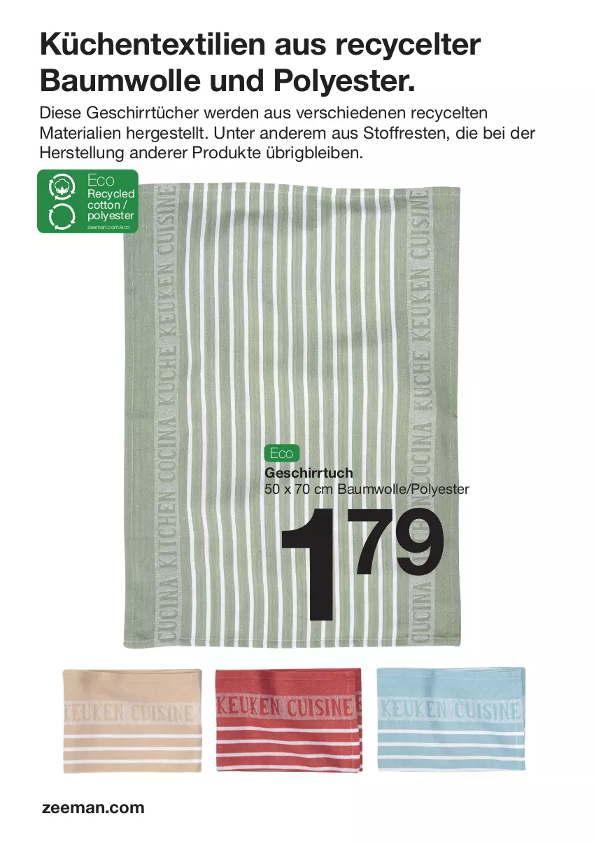 Aktueller Prospekt Zeeman - Prospekte - von 22.01 bis 28.01.2022 - strona 4 - produkty: Bau, baumwolle, ente, erde, geschirr, geschirrtuch, geschirrtücher, küche, Küchen, Ria, Ti, tuc, tücher, wolle