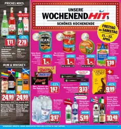 Gazetka promocyjna Hit - Prospekte - Gazetka - ważna od 22.04 do 22.04.2023 - strona 15 - produkty: alkohol, amaro, aufstrich, bacardi, beanz, bockwurst, bohne, bohnen, böklunder, bowle, burger, eis, espresso, Fernet, fernet branca, flasche, geback, gerolsteine, gerolsteiner, Gorbatschow, heinz, Jura, katlenburger, mars, Matusalem, Meister, mm extra, monte, moskovskaya, natur, nespresso, nestlé, oder twix, oro di parma, pril, reis, rel, rum, scotch, sekt, single malt, snickers, Sprudel, starbucks, steiner, Ti, tomate, tomaten, tuc, twix, waldmeister, whiskey, wodka, wurst, ZTE