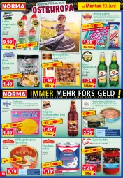 Gazetka promocyjna Norma - Norma - Gazetka - ważna od 20.06 do 20.06.2022 - strona 10 - produkty: aubergine, auberginen, Bad, bier, braten, creme, erdnuss, fisch, flasche, geback, Gemüse Mix, gin, hose, hosen, in olivenöl, kakao, Käse, kirsch, kondensmilch, LG, milch, Muscheln, nuss, Oblaten, olive, oliven, olivenöl, paprika, rezept, riegel, salami, Sardinen, sauce, schoko, schokolade, Spezi, Sprotten, thunfisch, Ti, tomate, tomaten, tomatensauce, Ungarische Salami, waffeln, zucker