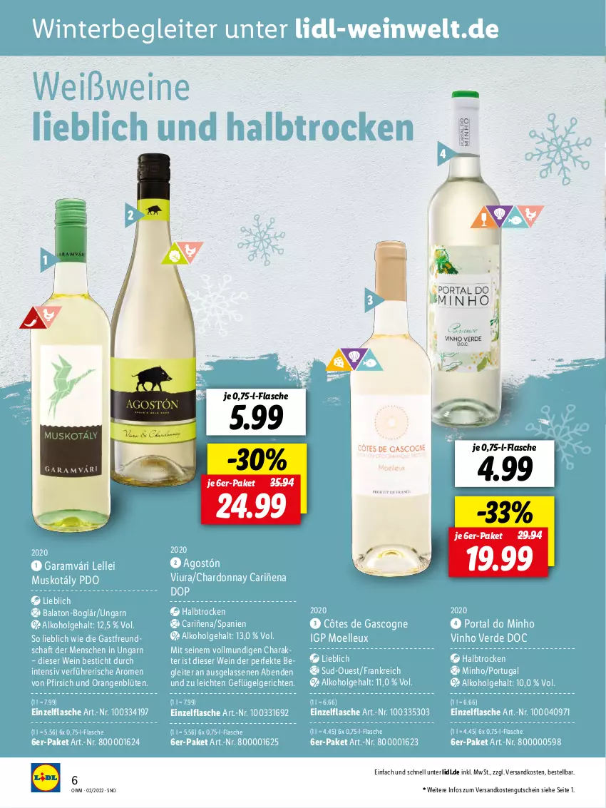 Aktueller Prospekt Lidl - Beste Weine für jeden Anlass - von 28.01 bis 01.03.2022 - strona 6 - produkty: alkohol, Balaton, Blüte, chardonnay, elle, erde, flasche, Geflügel, gutschein, LG, ndk, orange, orangen, pfirsich, Ti, vinho verde, wein, weine, Weißwein