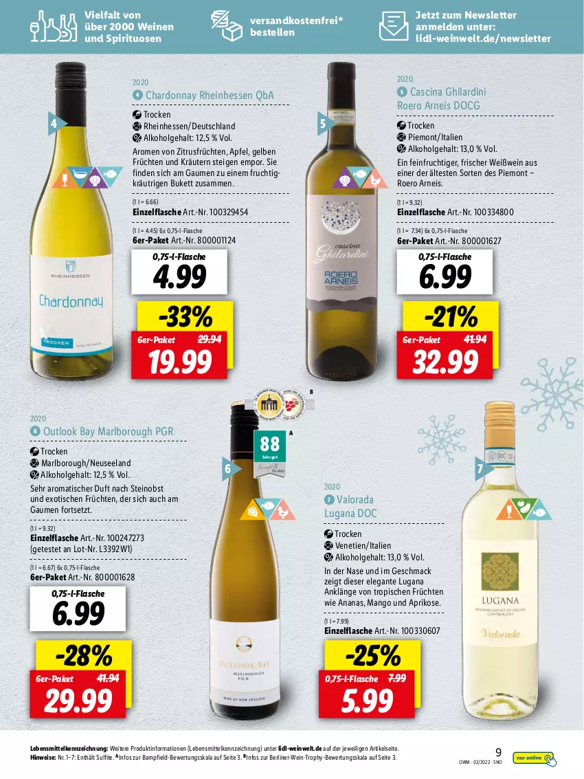 Aktueller Prospekt Lidl - Beste Weine für jeden Anlass - von 28.01 bis 01.03.2022 - strona 9 - produkty: alkohol, ananas, apfel, aprikose, berliner, chardonnay, cin, eis, Elan, elle, flasche, frucht, früchte, früchten, kräuter, kräutern, lebensmittel, LG, mac, mango, ndk, obst, spirituosen, Ti, tisch, versandkostenfrei, wein, weine, Weißwein