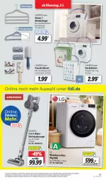 Gazetka promocyjna Lidl - Aktionsprospekt - Gazetka - ważna od 06.01 do 06.01.2024 - strona 21 - produkty: akku, bügel, decke, Deckel, eimer, grundig, hose, hosen, kleid, kleider, kleiderbügel, leimer, LG, Roller, staubsauger, Stielstaubsauger, Ti, waschmaschine, weck