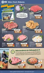 Gazetka promocyjna Combi - Prospekte - Gazetka - ważna od 29.10 do 29.10.2022 - strona 4 - produkty: ananas, auer, brustfilet, creme, eis, elle, filet, fleisch, Geflügel, geflügelsalat, gewürz, gyros, hähnchenbrust, hähnchenbrustfilet, Hähnchenfleisch, hähnchenflügel, Hähnchengyros, hähnchenschenkel, henkel, hühner, kotelett, küche, Küchen, mab, mandarine, mandarinen, natur, nerf, Ria, salat, salatcreme, Schal, Schale, schenkel, schnitzel, schwein, spargel, Ti, Tiere, tisch, wein