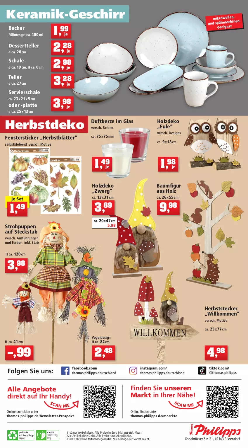 Aktueller Prospekt Thomas Philipps - Prospektwerbung - von 12.09 bis 17.09.2022 - strona 12 - produkty: abholpreise, alle preise sind abholpreise, angebot, angebote, Bau, Becher, Clin, dessert, Dessertteller, Duftkerze, eis, elle, fenster, geschirr, Handy, Holz, HP, kerze, latte, LG, mikrowelle, papier, Puppe, reis, Schal, Schale, teller, Ti