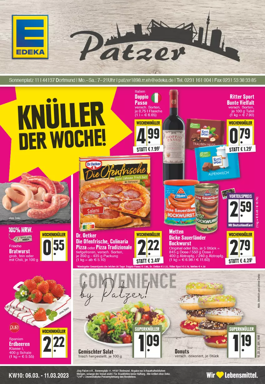 Aktueller Prospekt Edeka - Angebote der Woche - von 06.03 bis 11.03.2023 - strona 1 - produkty: deka, Donut, donuts, salat, uhr, Yo