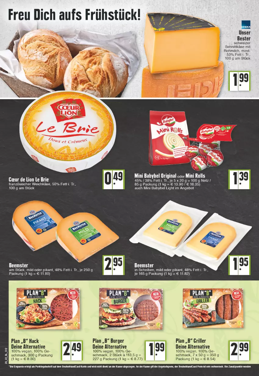 Aktueller Prospekt Edeka - Angebote der Woche - von 18.07 bis 23.07.2022 - strona 12 - produkty: angebot, babybel, brie, burger, deutschlandcard, eis, erde, französischer weichkäse, gin, grill, Käse, LG, lion, mac, milch, mini babybel, reis, Ti, weichkäse