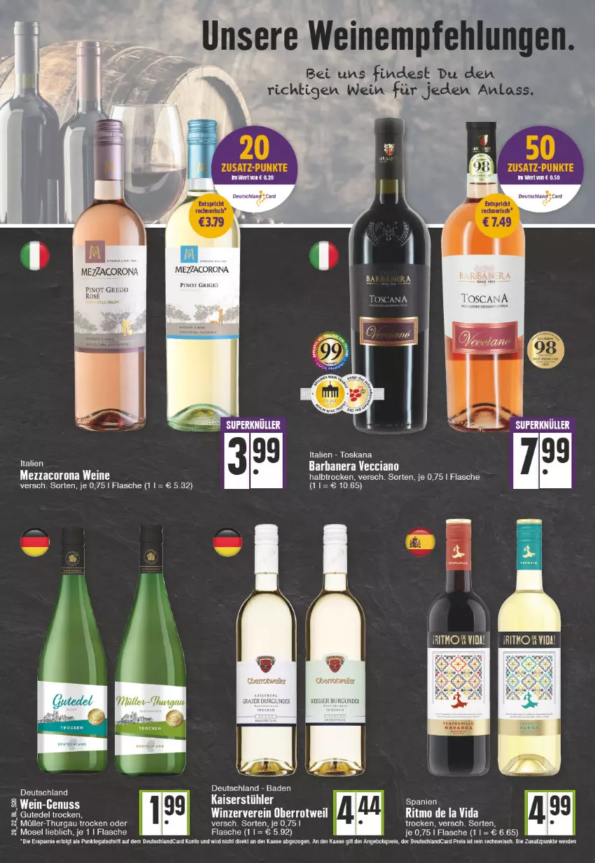 Aktueller Prospekt Edeka - Angebote der Woche - von 18.07 bis 23.07.2022 - strona 20 - produkty: Bad, corona, deo, flasche, Kaiser, mezzacorona, Müller, Müller-Thurgau, Pinot, pinot grigio, Stühl, tee, Ti, wein, weine