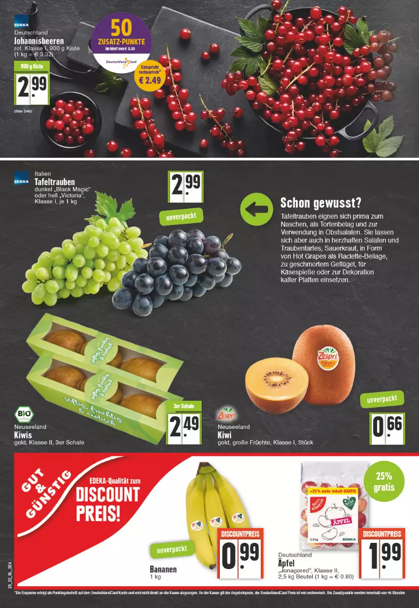 Aktueller Prospekt Edeka - Angebote der Woche - von 18.07 bis 23.07.2022 - strona 4 - produkty: apfel, auer, beere, beeren, beutel, deka, dekoration, Elan, ente, erde, früchte, Geflügel, ilag, johannisbeere, Johannisbeeren, jonagored, Käse, Kraut, lack, obst, Ria, rwe, salat, salate, Sauerkraut, Schal, Schale, tafeltrauben, tee, Ti, torte, trauben