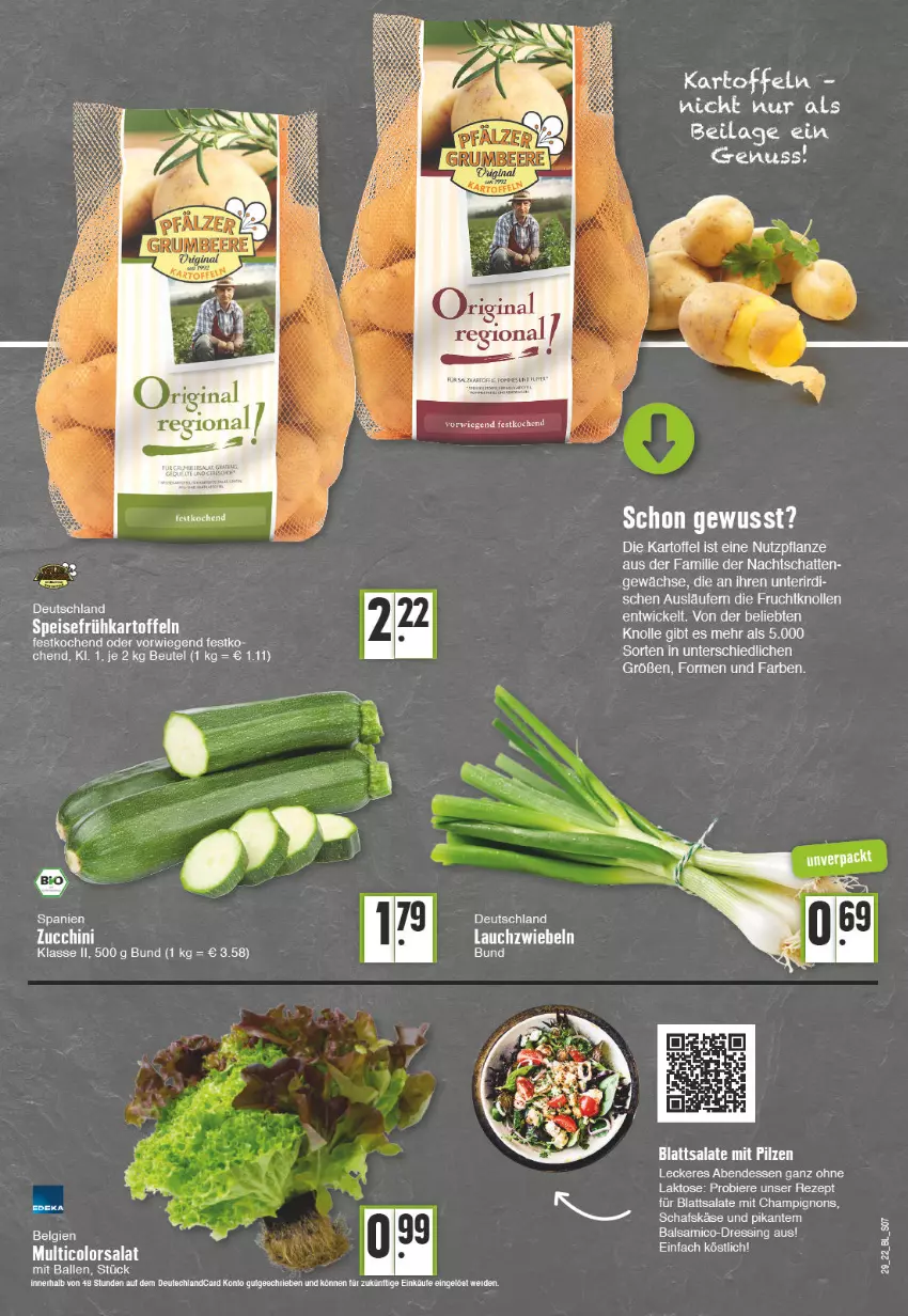 Aktueller Prospekt Edeka - Angebote der Woche - von 18.07 bis 23.07.2022 - strona 7 - produkty: auer, ball, beutel, bier, Biere, champignon, champignons, eis, elle, erde, frucht, Frühkartoffeln, gin, ilag, kartoffel, kartoffeln, Käse, Lauchzwiebel, lauchzwiebeln, Läufer, LG, nuss, pflanze, pilze, rezept, salat, salate, schafskäse, speisefrühkartoffeln, Ti, WICK, zwiebel, zwiebeln